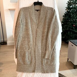 LETY & ME Heathered Beige Front Pocket Open Cardigan